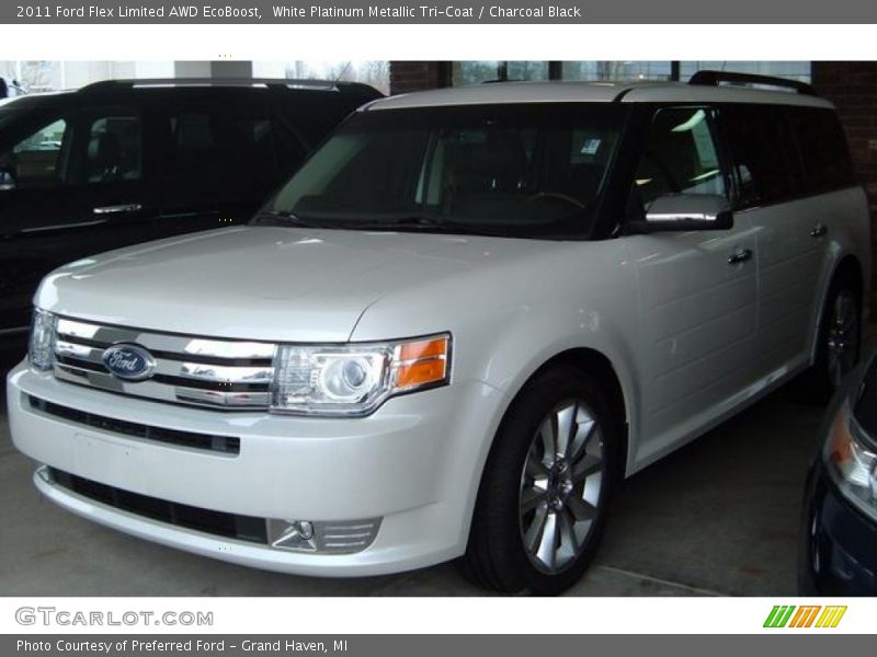White Platinum Metallic Tri-Coat / Charcoal Black 2011 Ford Flex Limited AWD EcoBoost