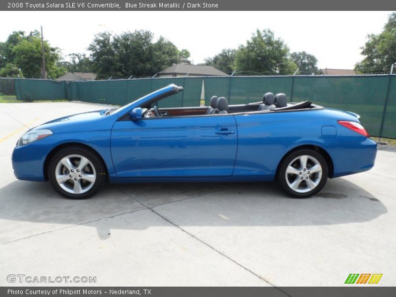 Blue Streak Metallic / Dark Stone 2008 Toyota Solara SLE V6 Convertible