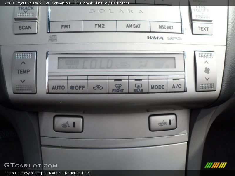 Controls of 2008 Solara SLE V6 Convertible