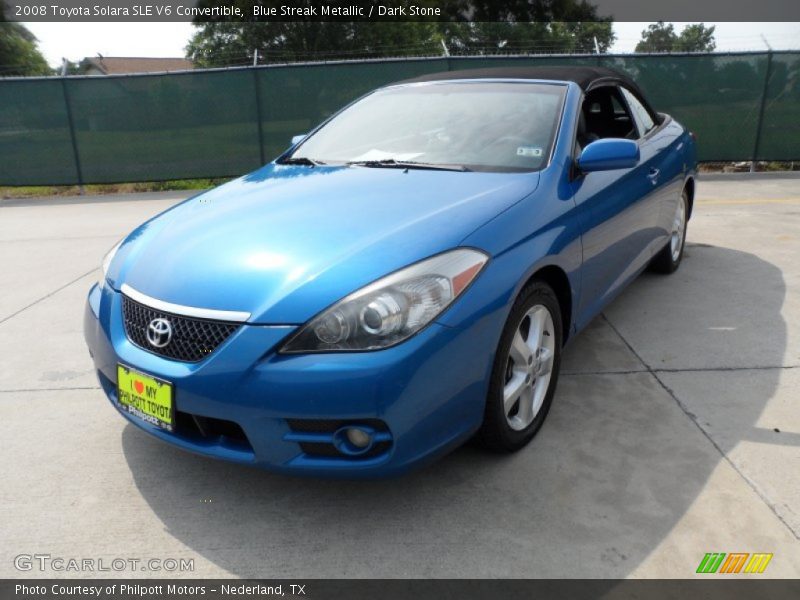 Blue Streak Metallic / Dark Stone 2008 Toyota Solara SLE V6 Convertible