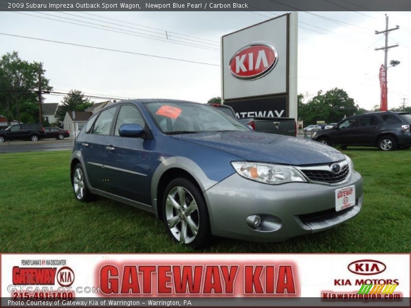 Newport Blue Pearl / Carbon Black 2009 Subaru Impreza Outback Sport Wagon