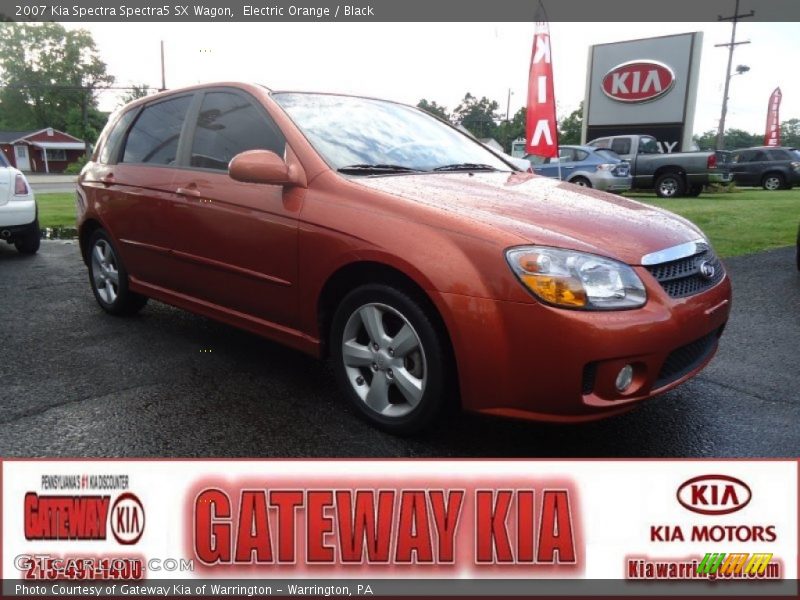 Electric Orange / Black 2007 Kia Spectra Spectra5 SX Wagon