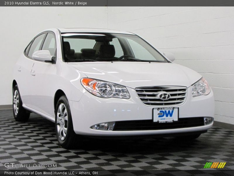 Nordic White / Beige 2010 Hyundai Elantra GLS