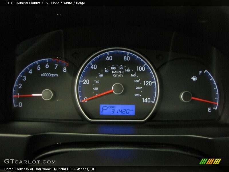 Nordic White / Beige 2010 Hyundai Elantra GLS