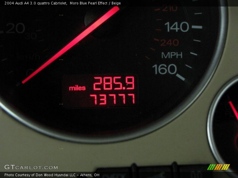 Moro Blue Pearl Effect / Beige 2004 Audi A4 3.0 quattro Cabriolet