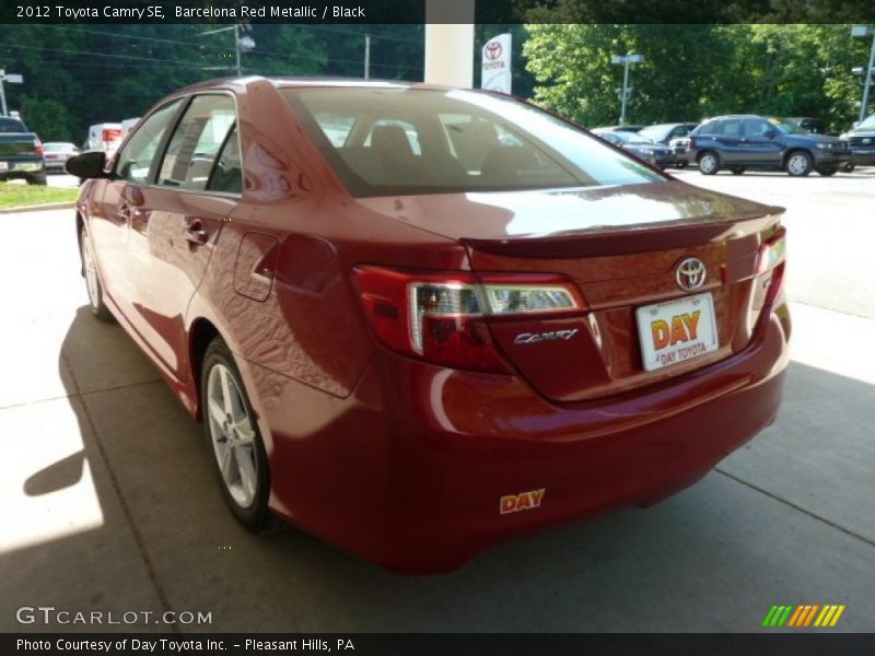 Barcelona Red Metallic / Black 2012 Toyota Camry SE