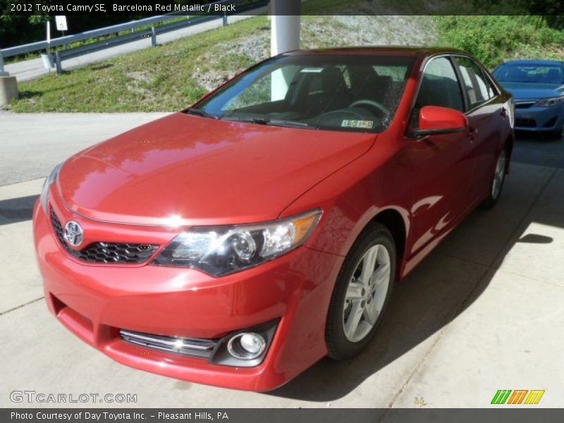 Barcelona Red Metallic / Black 2012 Toyota Camry SE