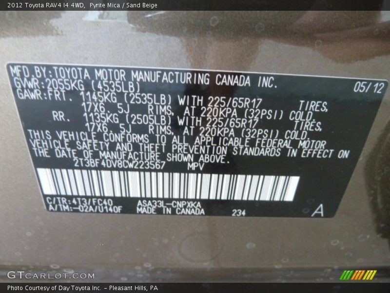 Pyrite Mica / Sand Beige 2012 Toyota RAV4 I4 4WD