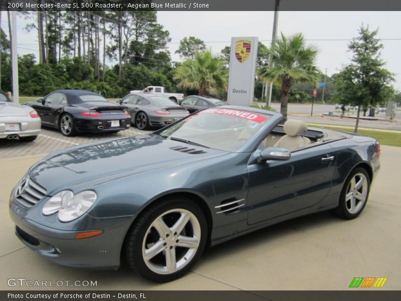 Aegean Blue Metallic / Stone 2006 Mercedes-Benz SL 500 Roadster