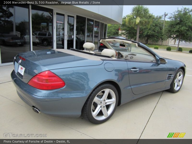 Aegean Blue Metallic / Stone 2006 Mercedes-Benz SL 500 Roadster