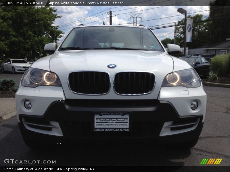 Alpine White / Saddle Brown Nevada Leather 2009 BMW X5 xDrive30i