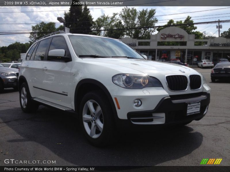 Alpine White / Saddle Brown Nevada Leather 2009 BMW X5 xDrive30i