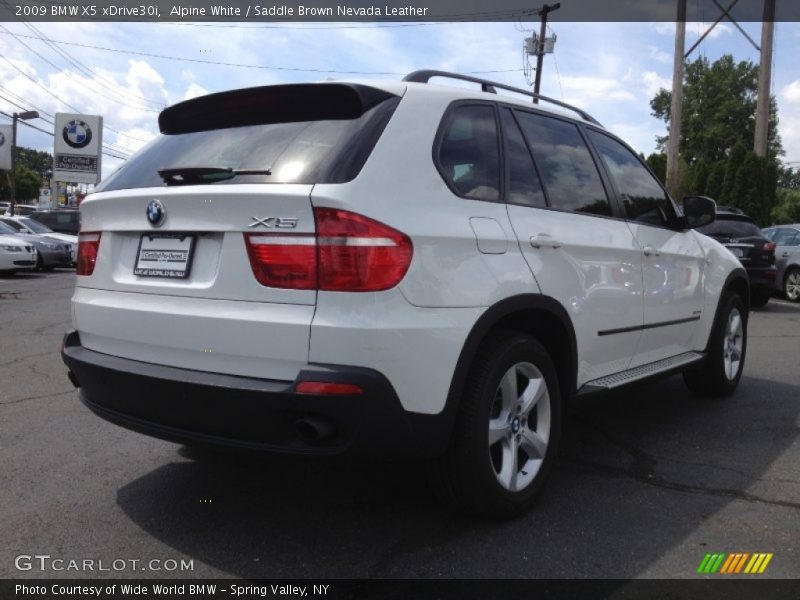 Alpine White / Saddle Brown Nevada Leather 2009 BMW X5 xDrive30i