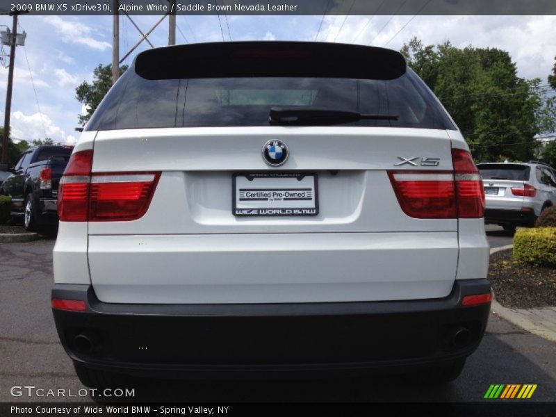 Alpine White / Saddle Brown Nevada Leather 2009 BMW X5 xDrive30i