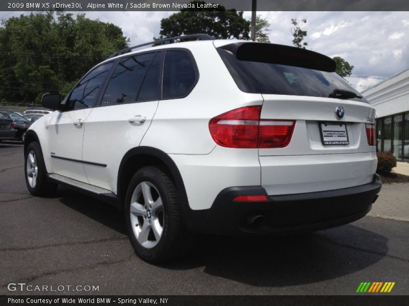Alpine White / Saddle Brown Nevada Leather 2009 BMW X5 xDrive30i