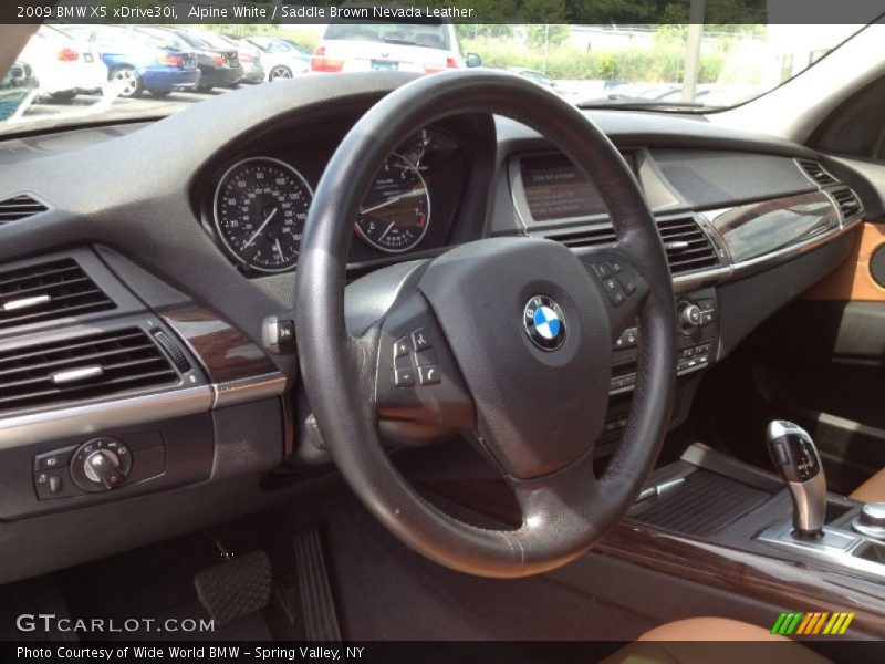 Alpine White / Saddle Brown Nevada Leather 2009 BMW X5 xDrive30i