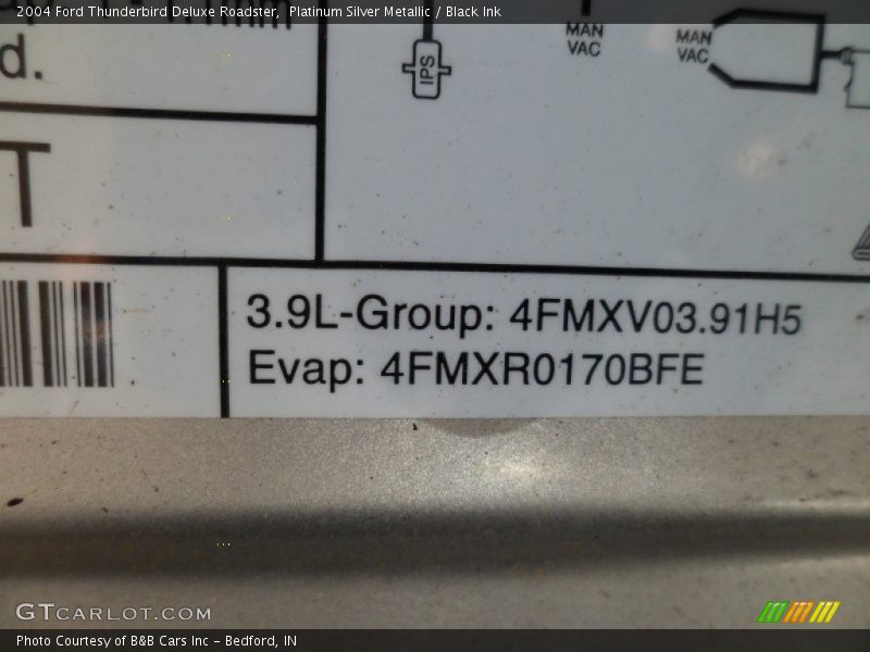 Platinum Silver Metallic / Black Ink 2004 Ford Thunderbird Deluxe Roadster