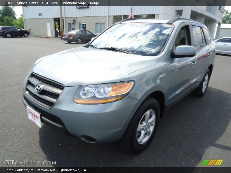 Platinum Sage / Beige 2008 Hyundai Santa Fe GLS 4WD