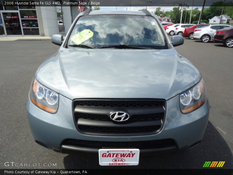 Platinum Sage / Beige 2008 Hyundai Santa Fe GLS 4WD