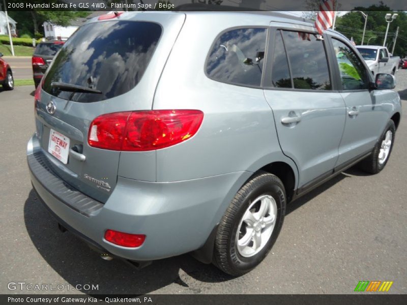 Platinum Sage / Beige 2008 Hyundai Santa Fe GLS 4WD