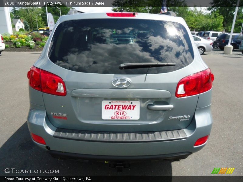 Platinum Sage / Beige 2008 Hyundai Santa Fe GLS 4WD