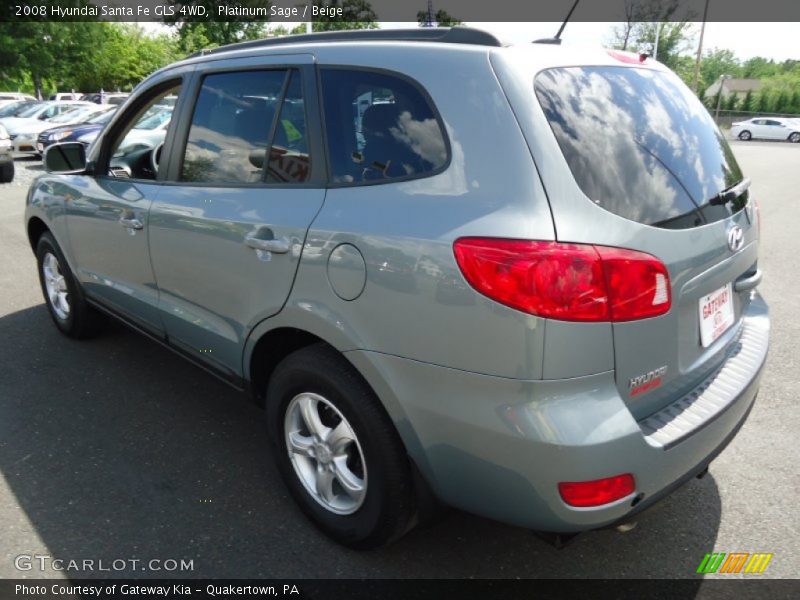 Platinum Sage / Beige 2008 Hyundai Santa Fe GLS 4WD