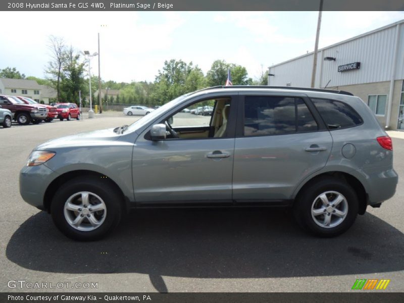 Platinum Sage / Beige 2008 Hyundai Santa Fe GLS 4WD