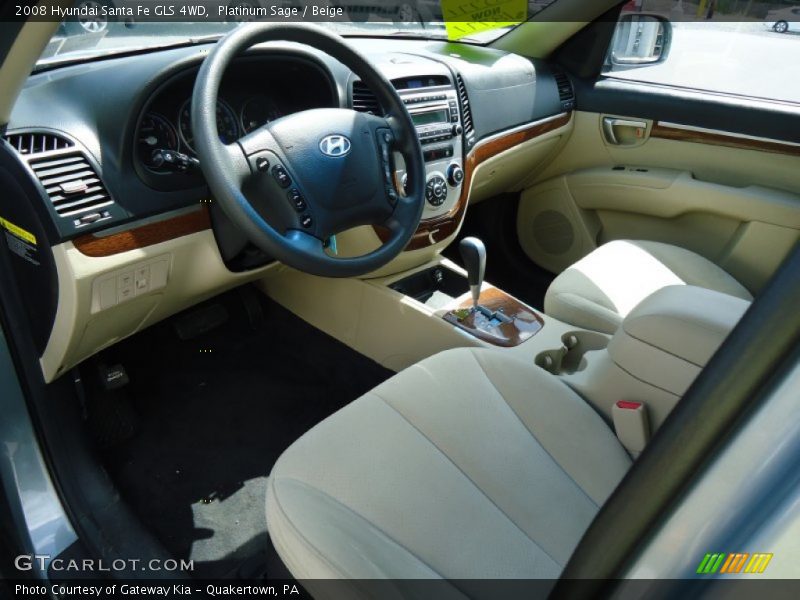 Platinum Sage / Beige 2008 Hyundai Santa Fe GLS 4WD