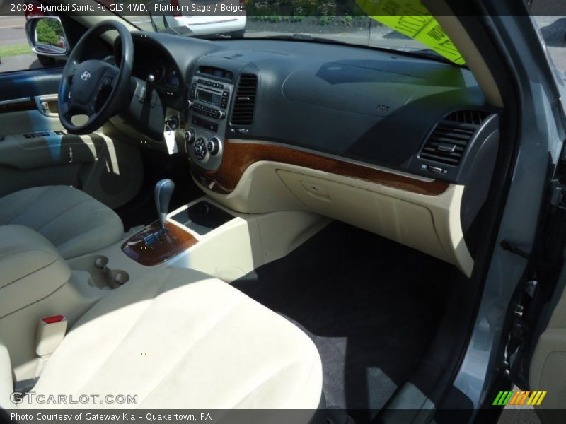Platinum Sage / Beige 2008 Hyundai Santa Fe GLS 4WD