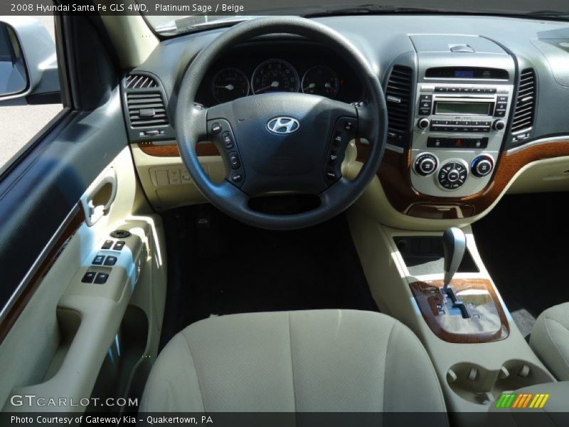 Platinum Sage / Beige 2008 Hyundai Santa Fe GLS 4WD