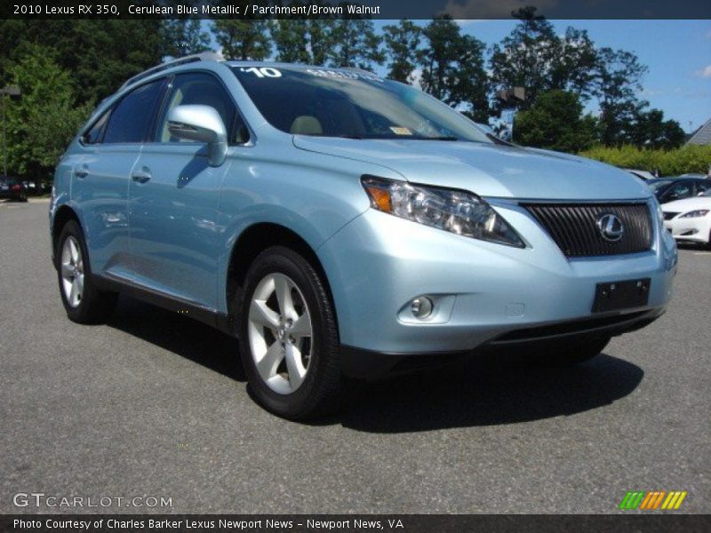 Cerulean Blue Metallic / Parchment/Brown Walnut 2010 Lexus RX 350