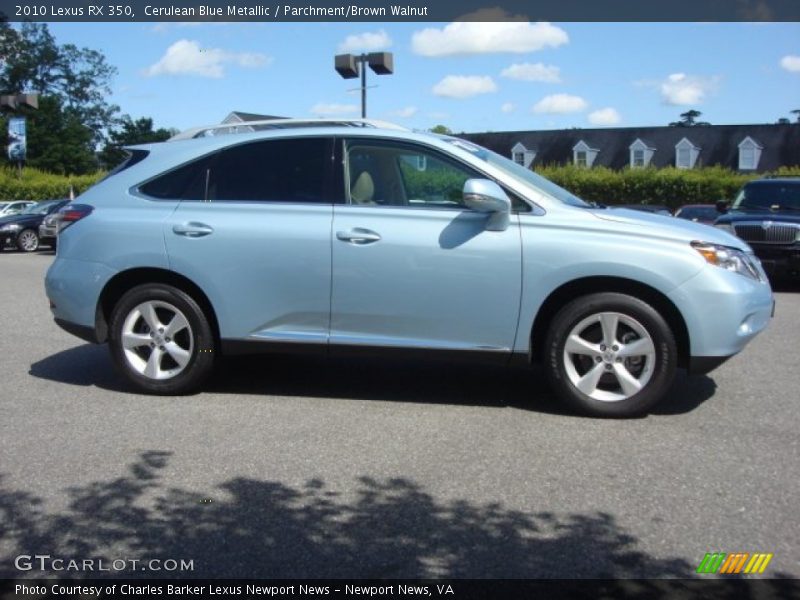 Cerulean Blue Metallic / Parchment/Brown Walnut 2010 Lexus RX 350