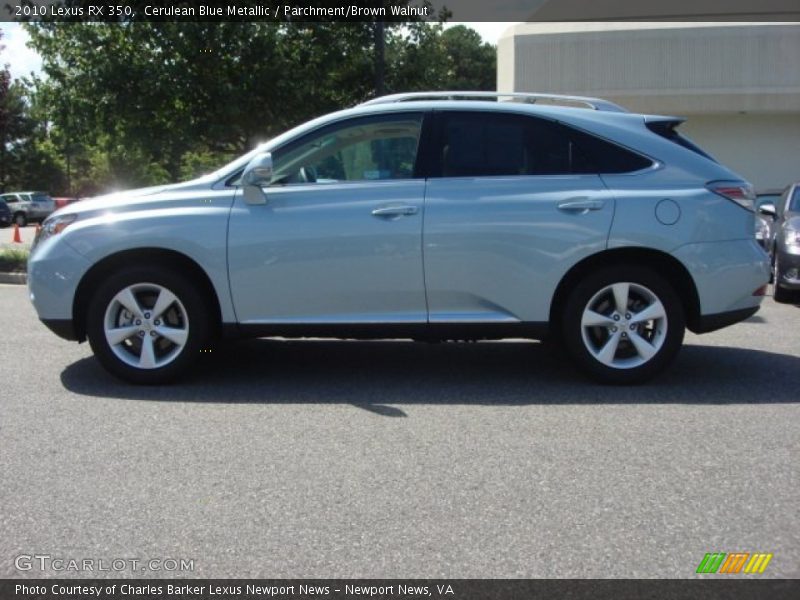 Cerulean Blue Metallic / Parchment/Brown Walnut 2010 Lexus RX 350