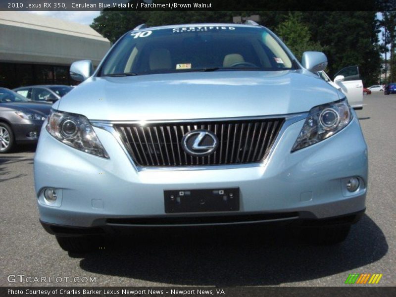 Cerulean Blue Metallic / Parchment/Brown Walnut 2010 Lexus RX 350