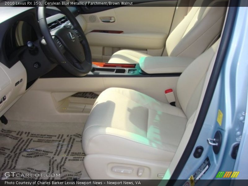Cerulean Blue Metallic / Parchment/Brown Walnut 2010 Lexus RX 350