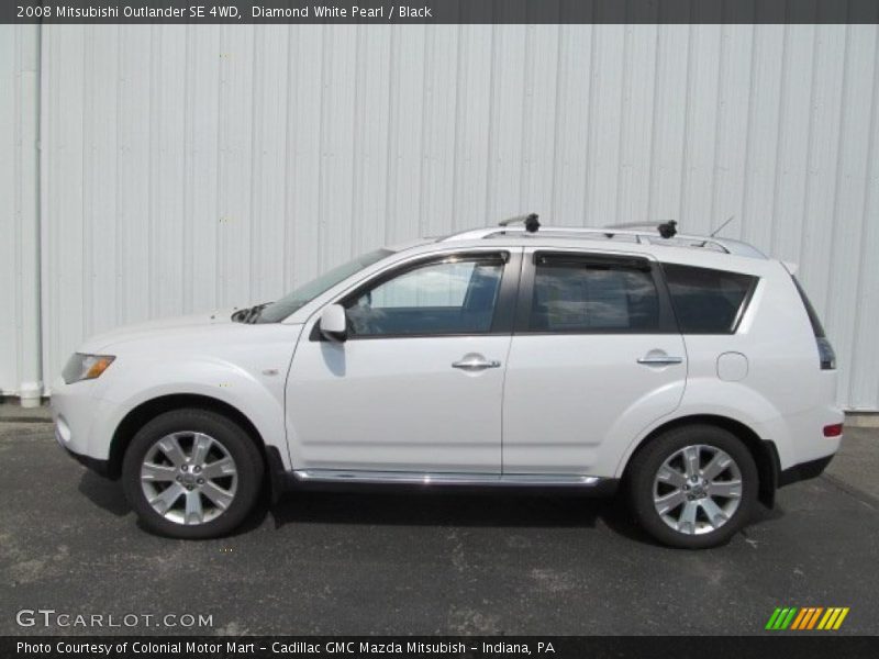 Diamond White Pearl / Black 2008 Mitsubishi Outlander SE 4WD