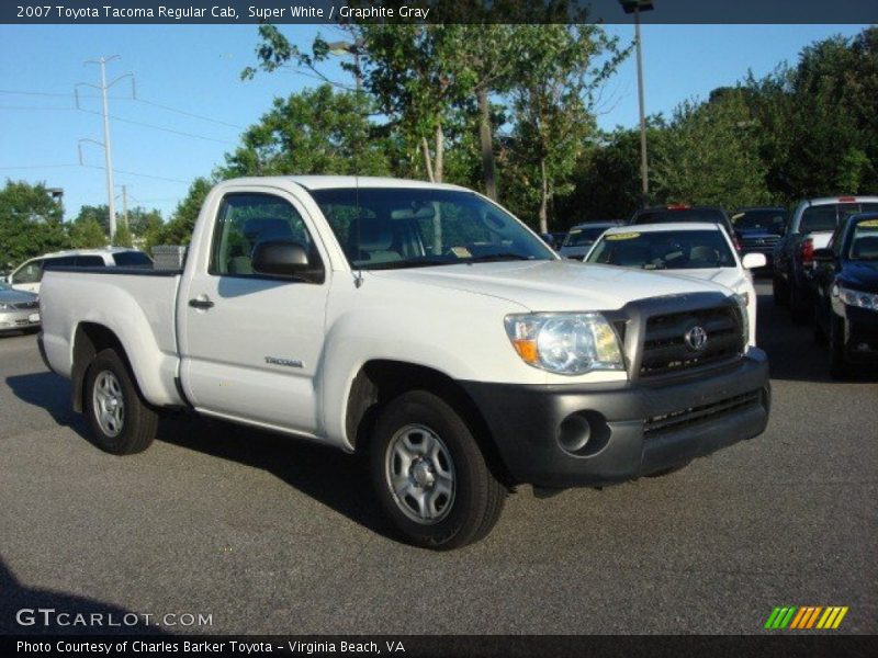 Super White / Graphite Gray 2007 Toyota Tacoma Regular Cab