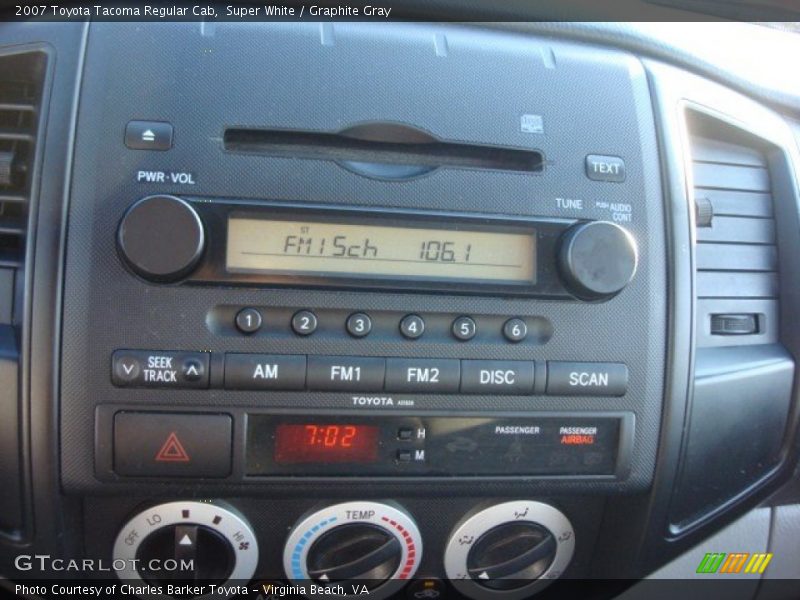 Super White / Graphite Gray 2007 Toyota Tacoma Regular Cab