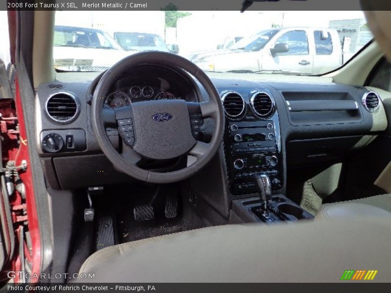 Merlot Metallic / Camel 2008 Ford Taurus X SEL