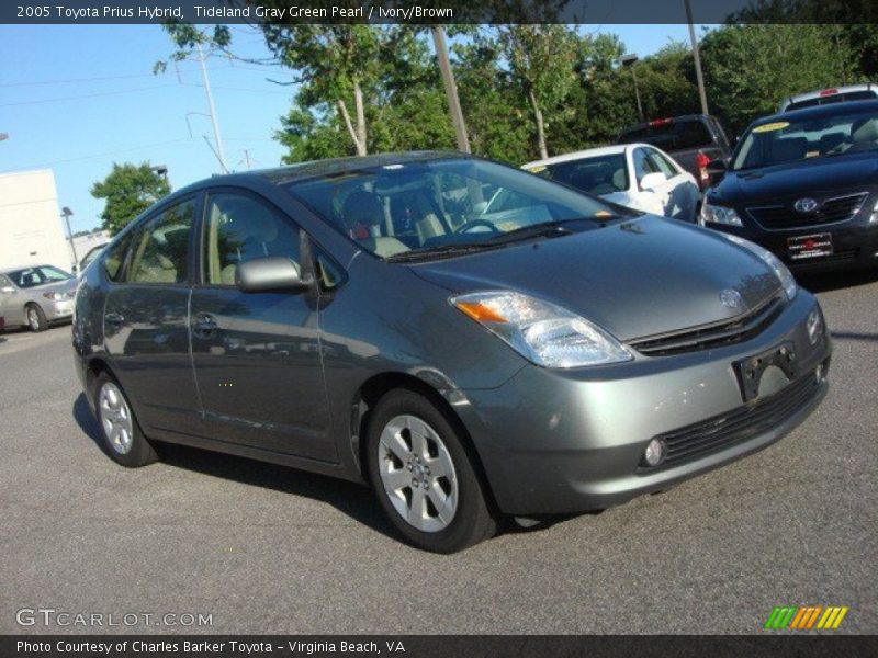 Tideland Gray Green Pearl / Ivory/Brown 2005 Toyota Prius Hybrid
