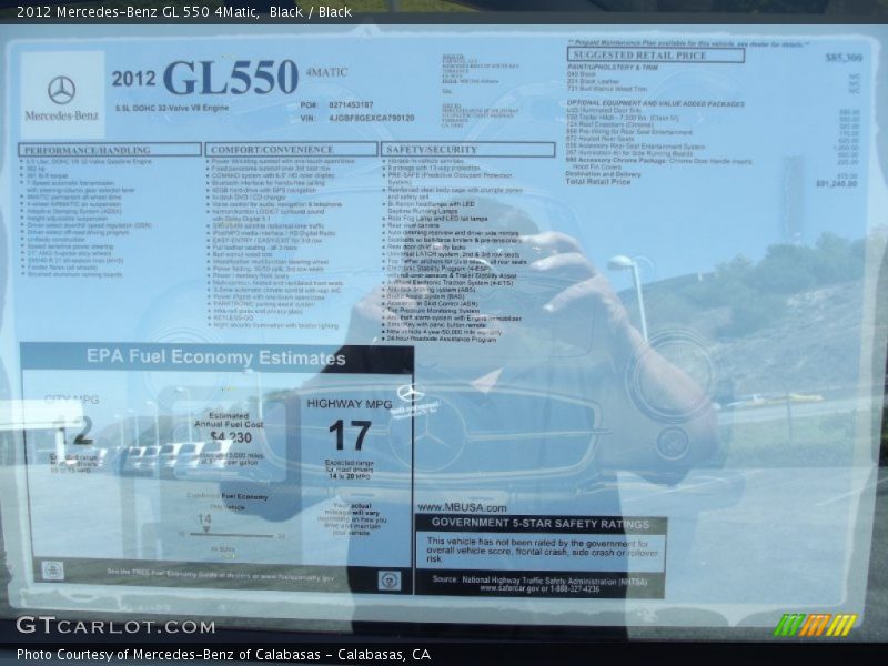 Black / Black 2012 Mercedes-Benz GL 550 4Matic