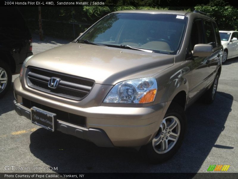 Sandstone Metallic / Saddle 2004 Honda Pilot EX-L 4WD