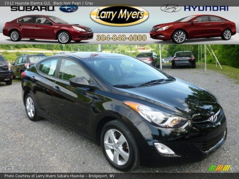 Black Noir Pearl / Gray 2012 Hyundai Elantra GLS