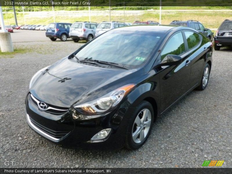 Black Noir Pearl / Gray 2012 Hyundai Elantra GLS
