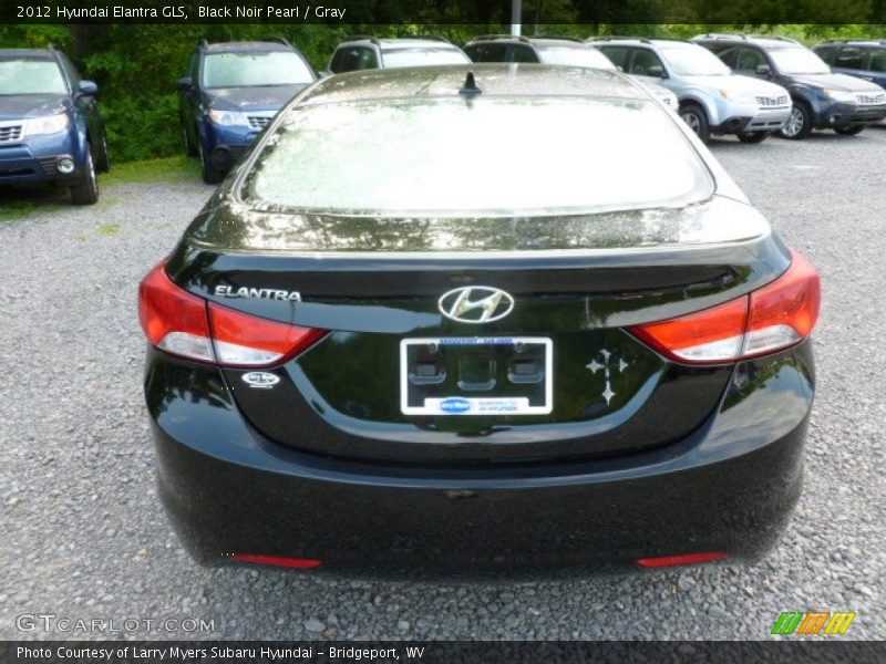 Black Noir Pearl / Gray 2012 Hyundai Elantra GLS