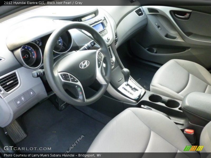 Black Noir Pearl / Gray 2012 Hyundai Elantra GLS