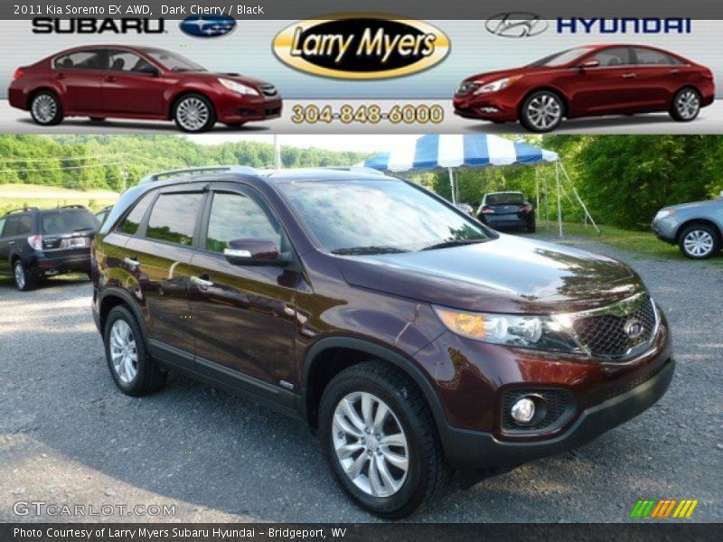 Dark Cherry / Black 2011 Kia Sorento EX AWD