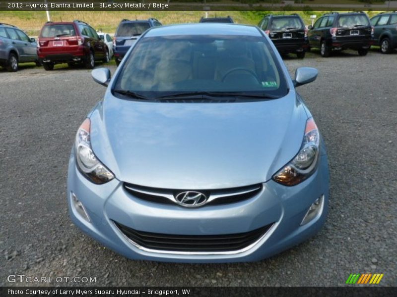 Blue Sky Metallic / Beige 2012 Hyundai Elantra Limited