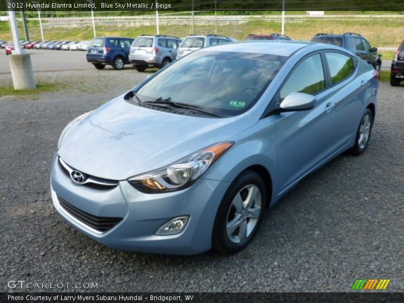 Blue Sky Metallic / Beige 2012 Hyundai Elantra Limited