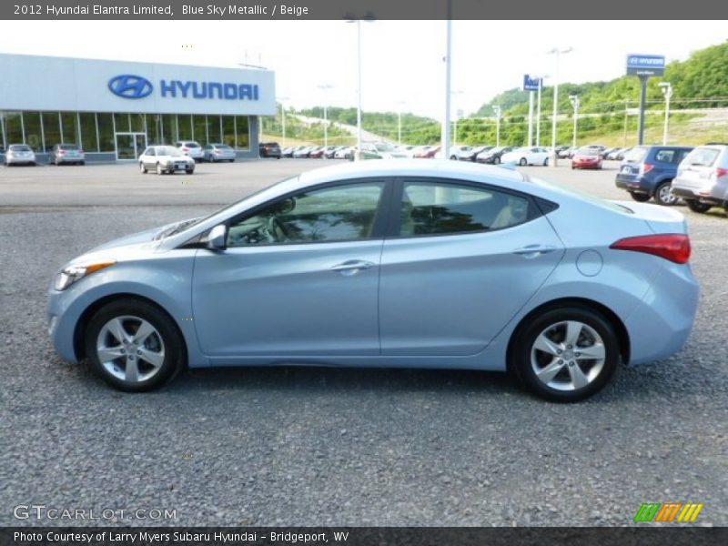 Blue Sky Metallic / Beige 2012 Hyundai Elantra Limited